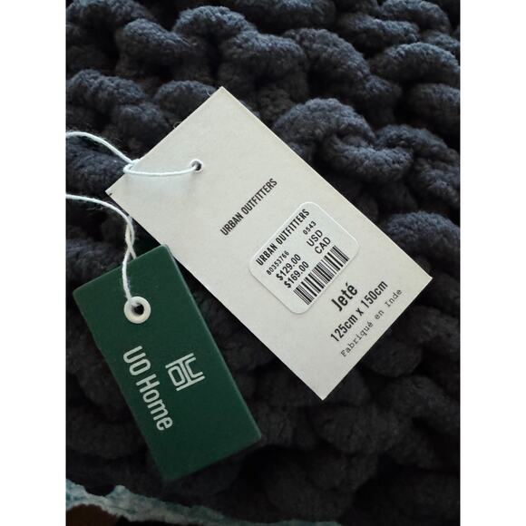 Urban Outfitters Other - Urban Outfitters Jete Chunky Blanket NWT Charcoal Gray Chunky knit